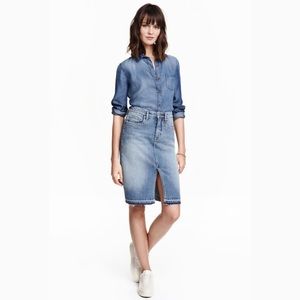 H&M Knee-length Denim Skirt